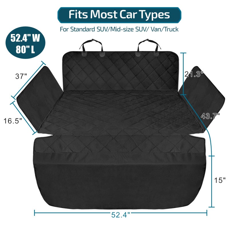 Veckle SUV Cargo Liner for Dogs - Universal Fit Trunk Cover for Dogs Water Resistant Nonslip with Side Flaps, Cargo Liner for SUVs, Sedans, Vans - Image 2